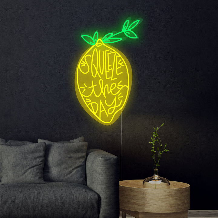 "Squeeze the Day" Enseigne Lumineuse en Néon
