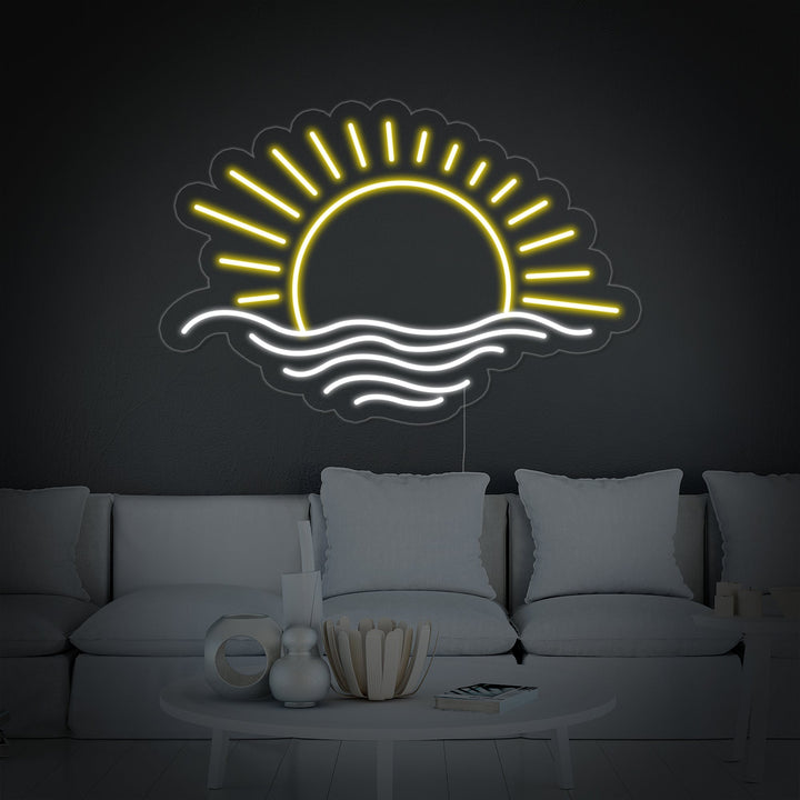 "Coucher De Soleil, Mer" Enseigne Lumineuse en Néon