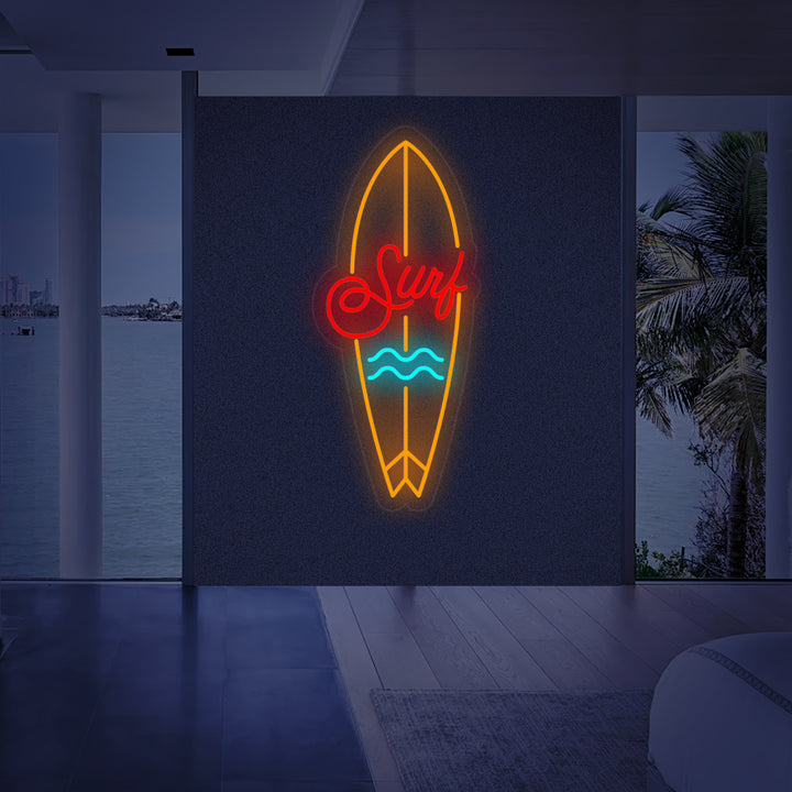"Équipement De Sport De Planche De Surf" Enseigne Lumineuse en Néon