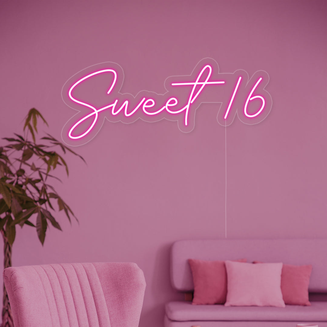 "Sweet 16" Enseigne Lumineuse en Néon