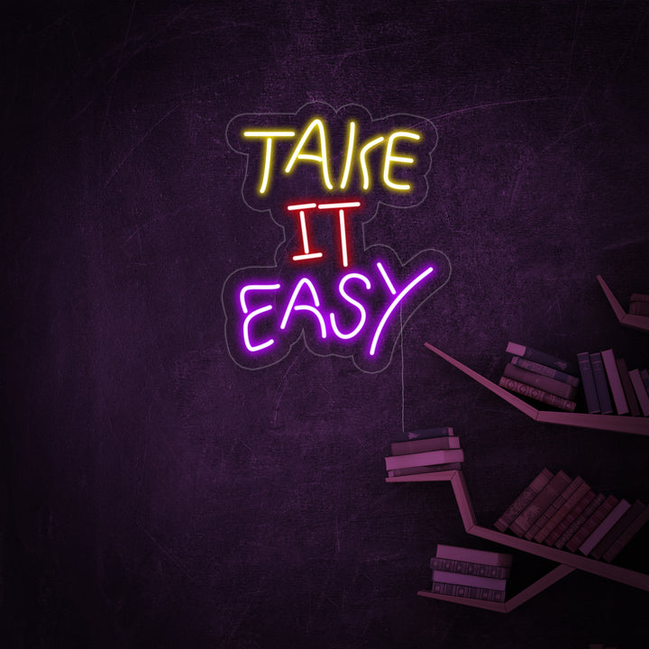 "Take it Easy" Enseigne Lumineuse en Néon