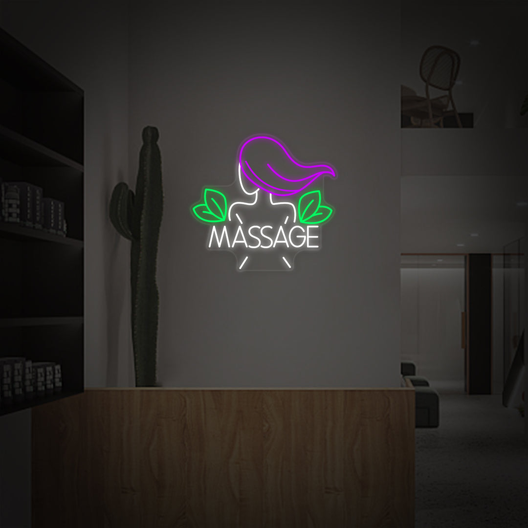 "Salon De Beauté Avec Massage Thaïlandais" Enseigne Lumineuse en Néon