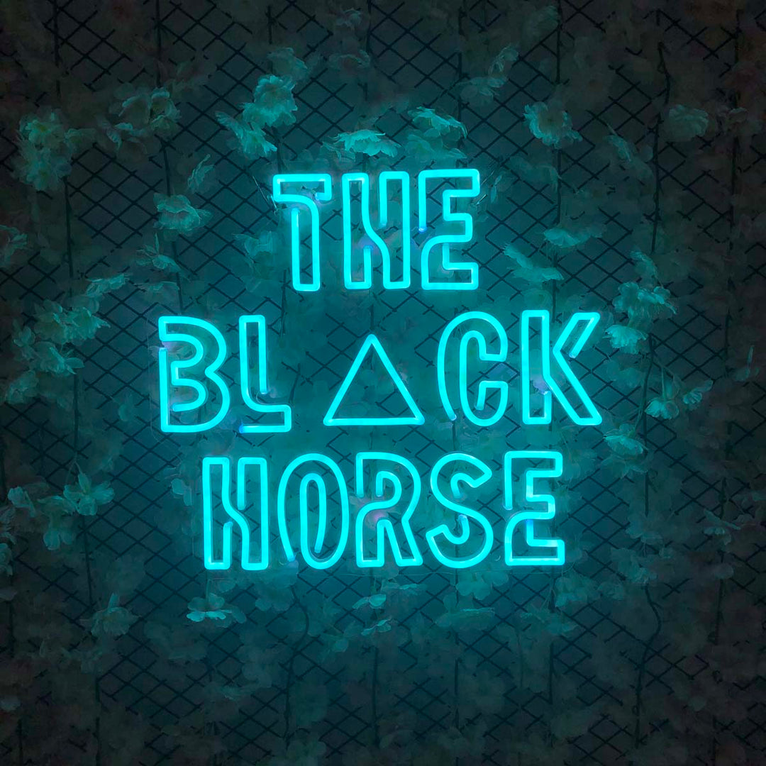 "The Black Horse" Enseigne Lumineuse en Néon