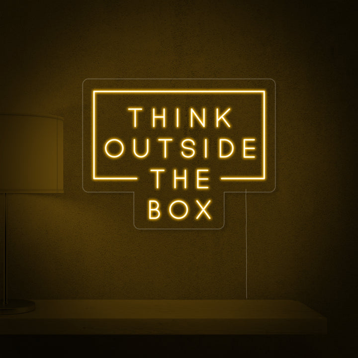 "Think Outside The Box" Enseigne Lumineuse en Néon