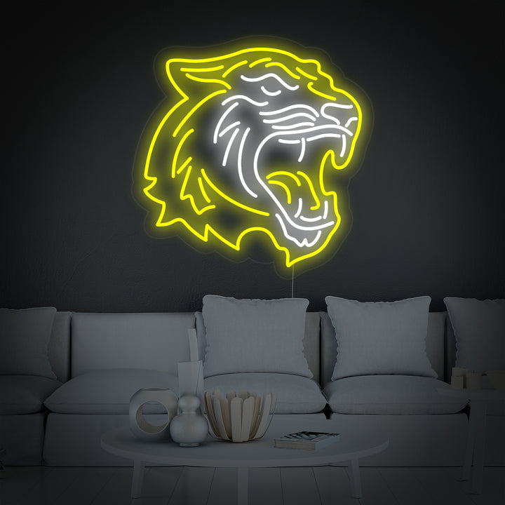 "Tête De Tigre Animal" Enseigne Lumineuse en Néon