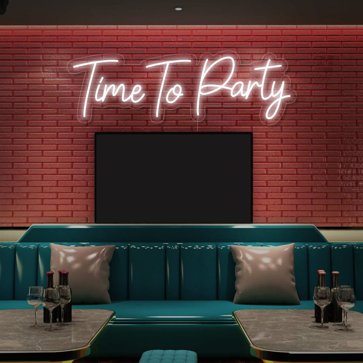 "Time To Party" Lumineuse en Néon