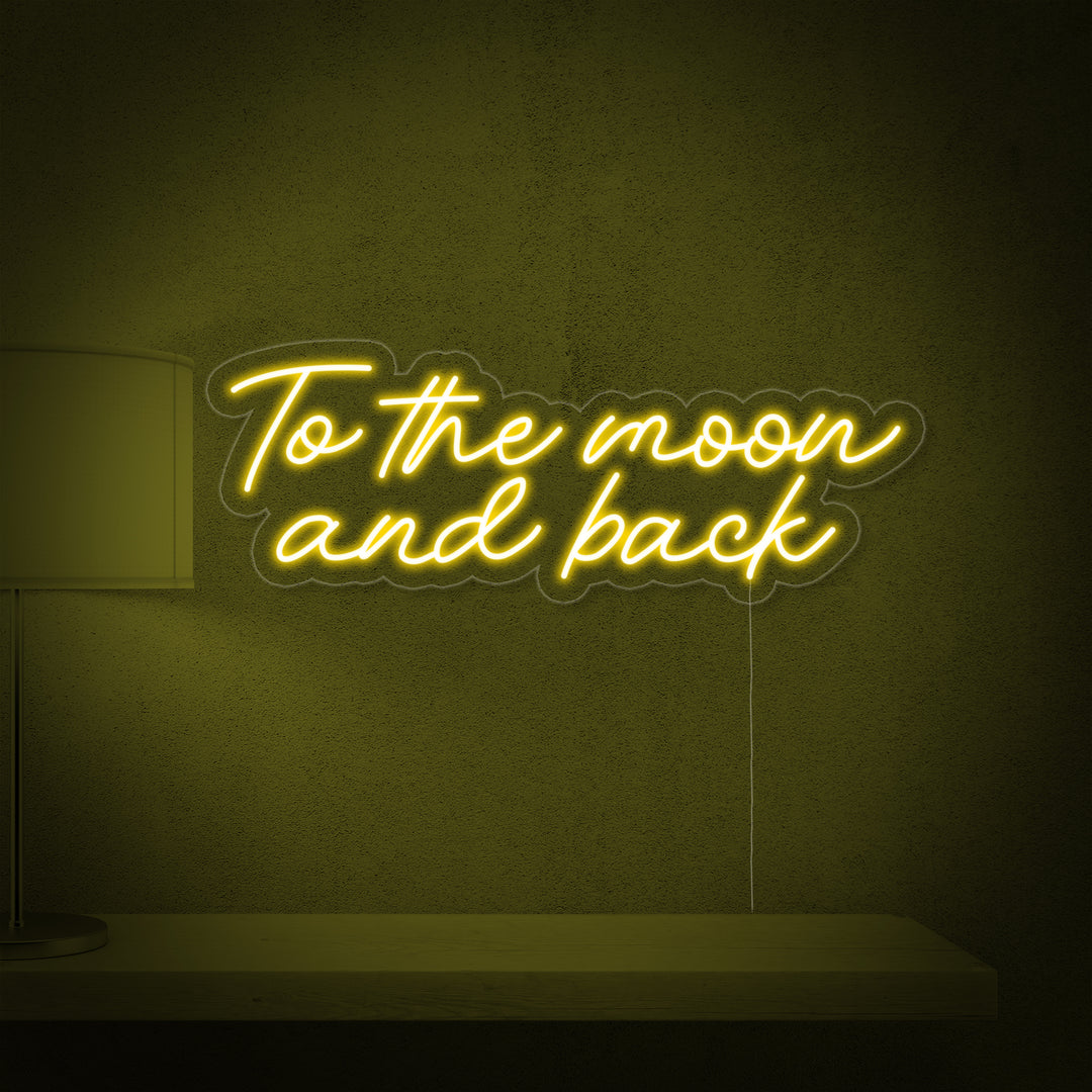 "To The Moon and Back" Enseigne Lumineuse en Néon