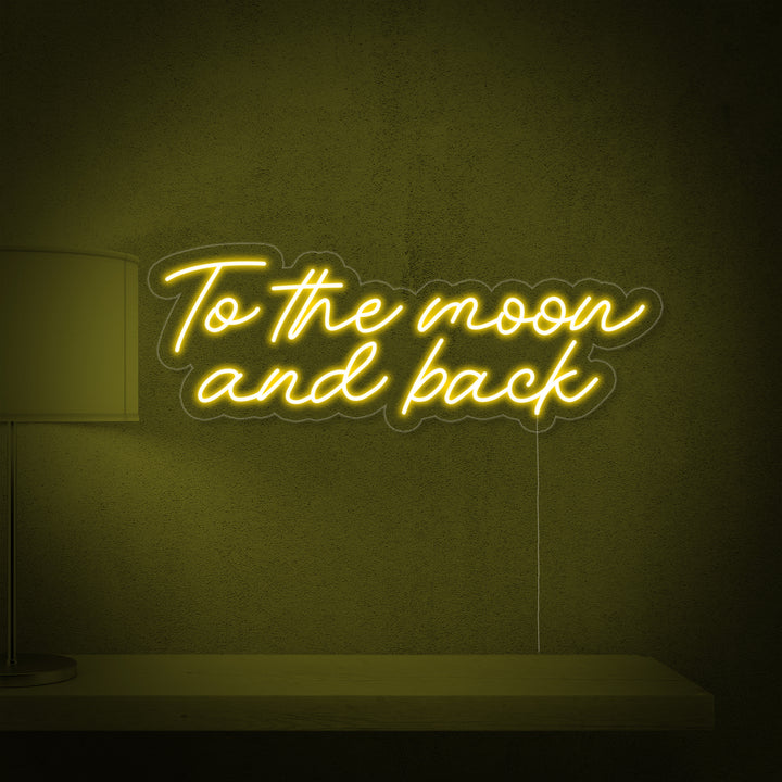 "To The Moon and Back" Enseigne Lumineuse en Néon