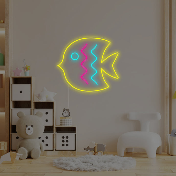 "Poisson Tropical, Décoration De Chambre D'Enfant" Enseigne Lumineuse en Néon