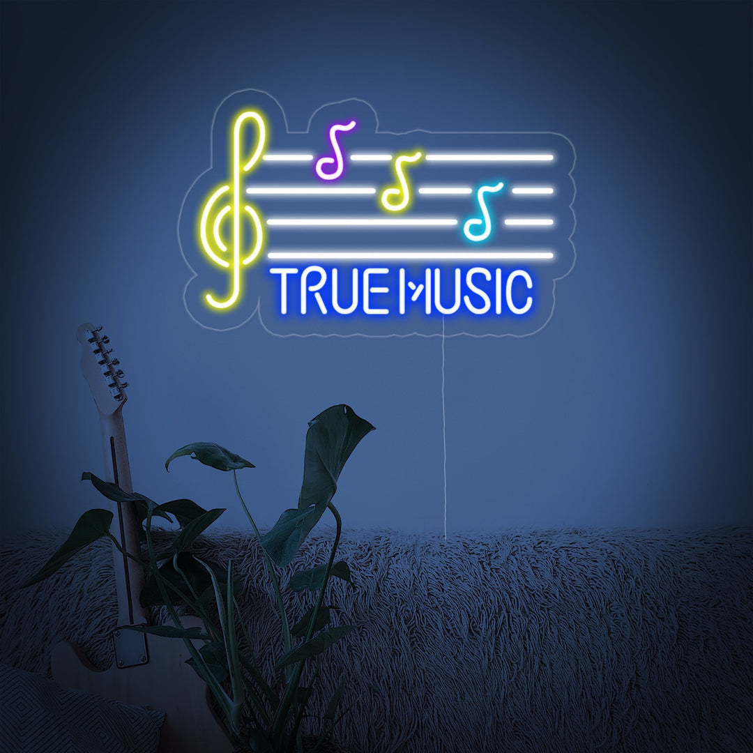 "True Music" Enseigne Lumineuse en Néon