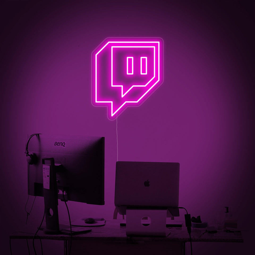 "Twitch Logo, Décoration De Jeu" Enseigne Lumineuse en Néon