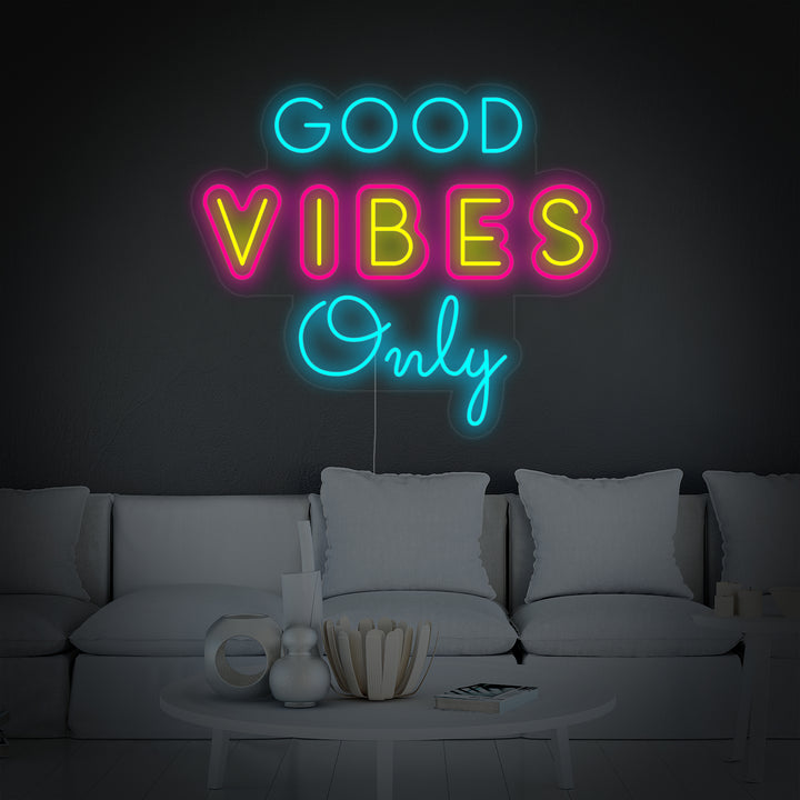 "Good Vibes Only" Enseigne Lumineuse en Néon