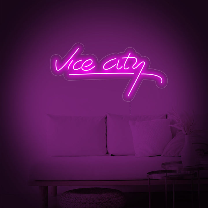 "Vice City, Décoration De Salle De Jeux" Enseigne Lumineuse en Néon