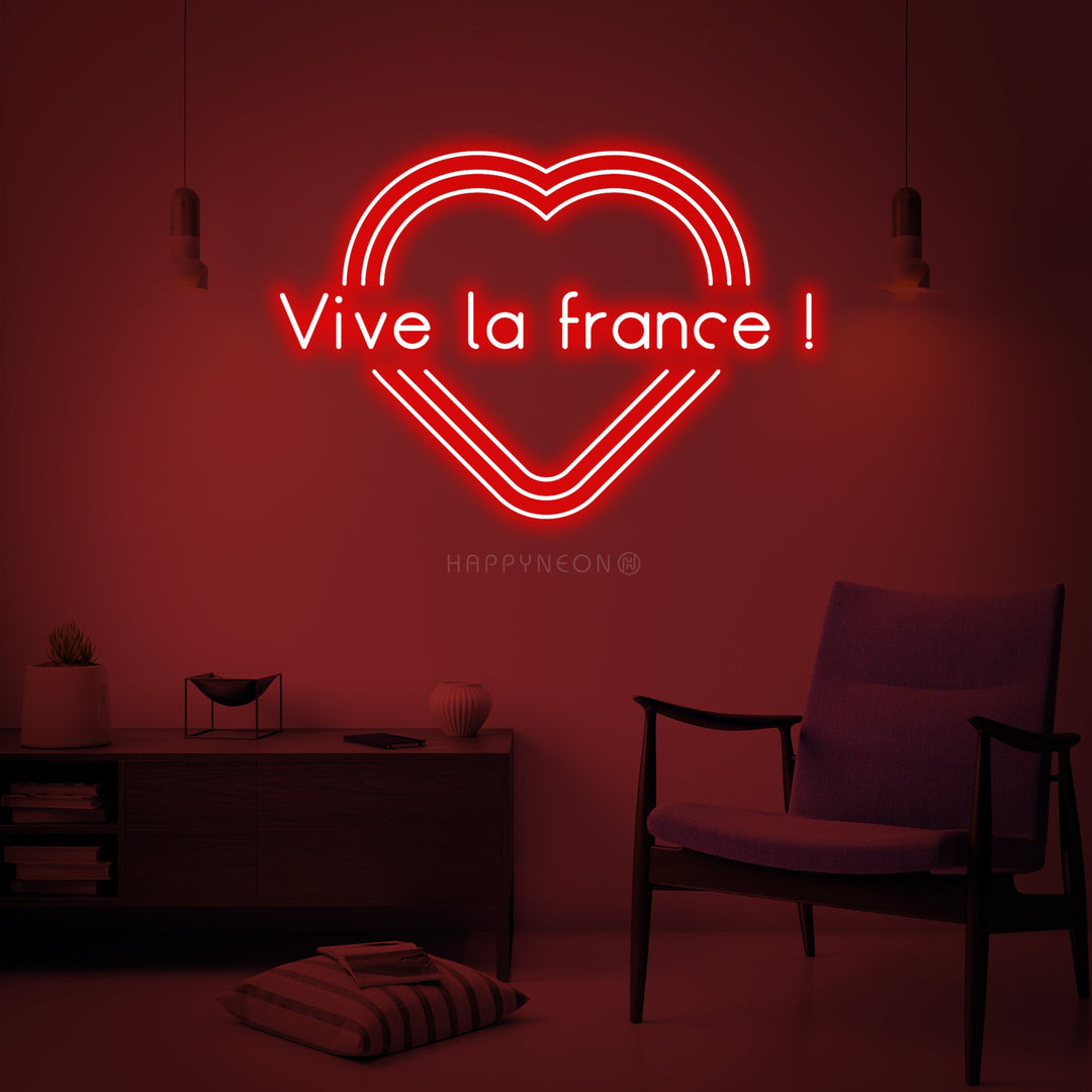 "Vive La France" Enseigne Lumineuse en Néon