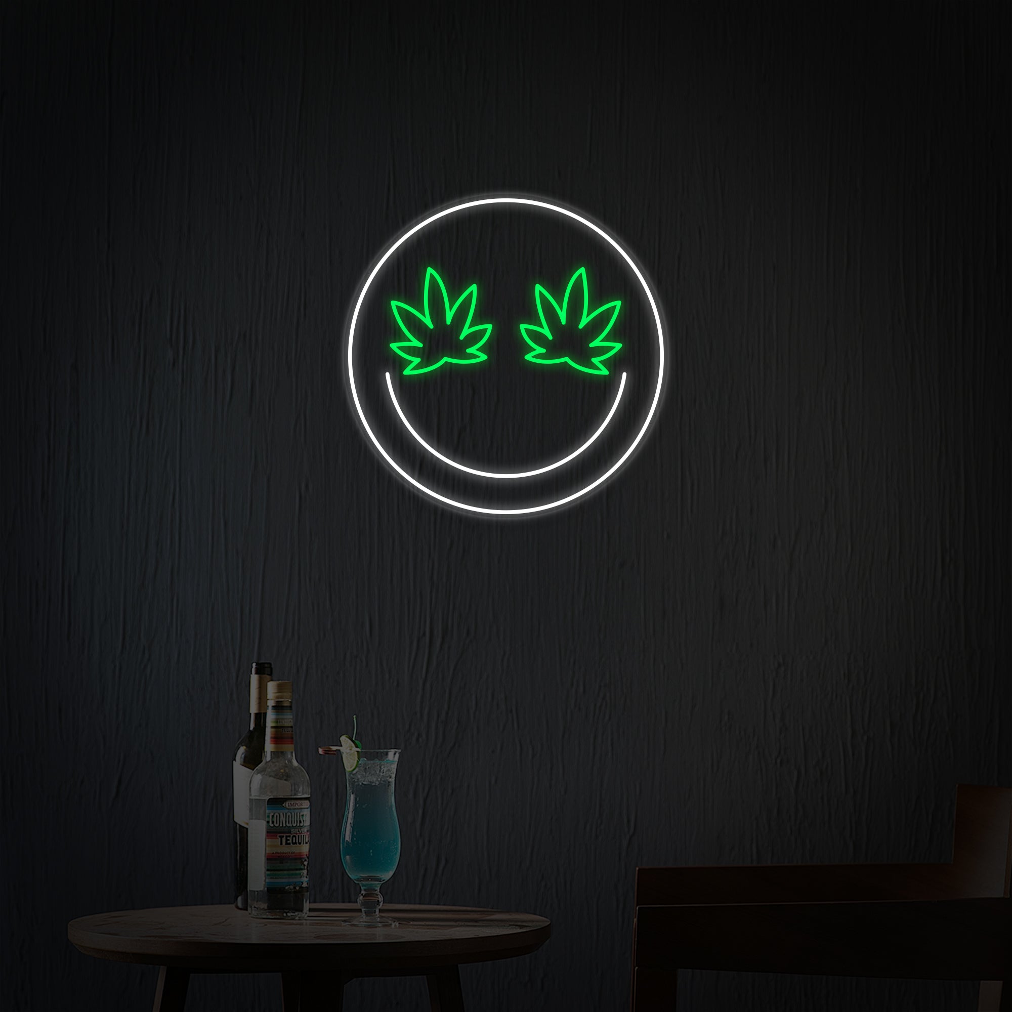 Marijuana Cannabis Emoji Enseigne Lumineuse en Néon - HAPPYNEON ...