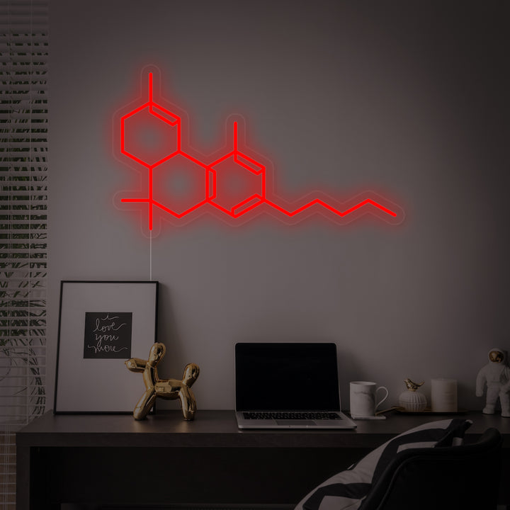 "Molécule De Thc Dans La Weed" Enseigne Lumineuse en Néon