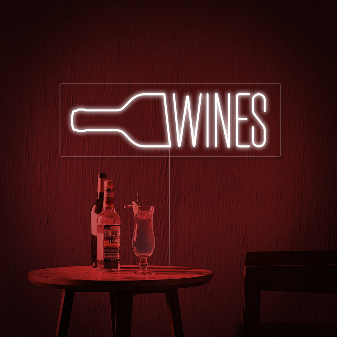 "Wine, Bouteille de vin, Bar" Lumineuse en Néon