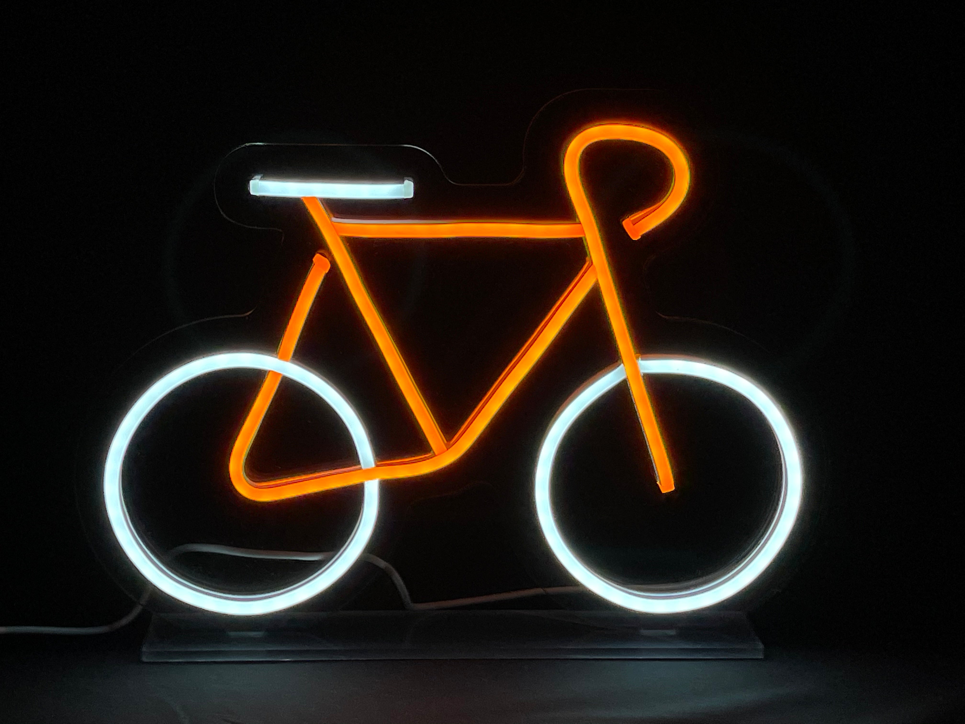 "Vélo jaune" Desk LED Enseigne Lumineuse en Néon
