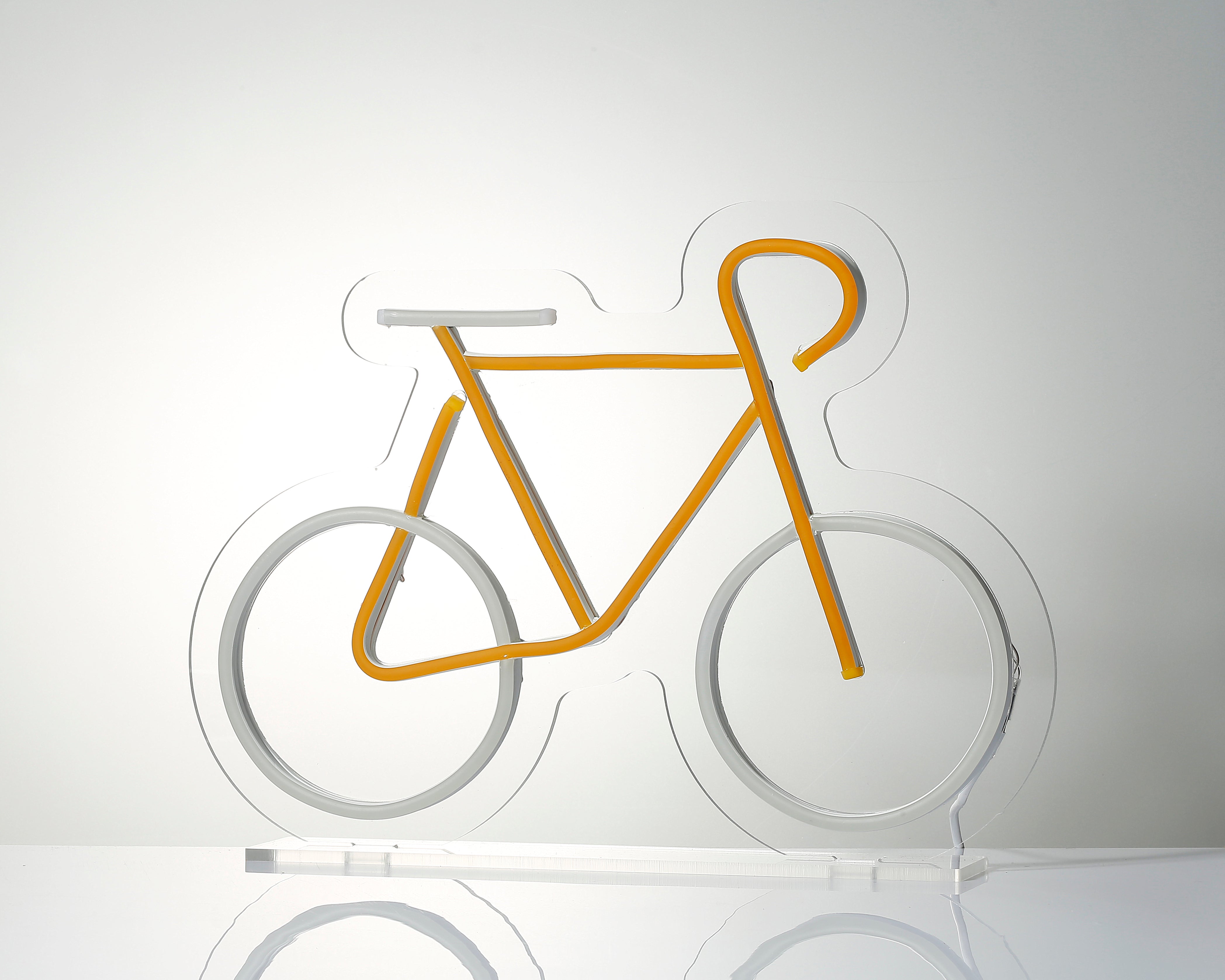 "Vélo jaune" Desk LED Enseigne Lumineuse en Néon