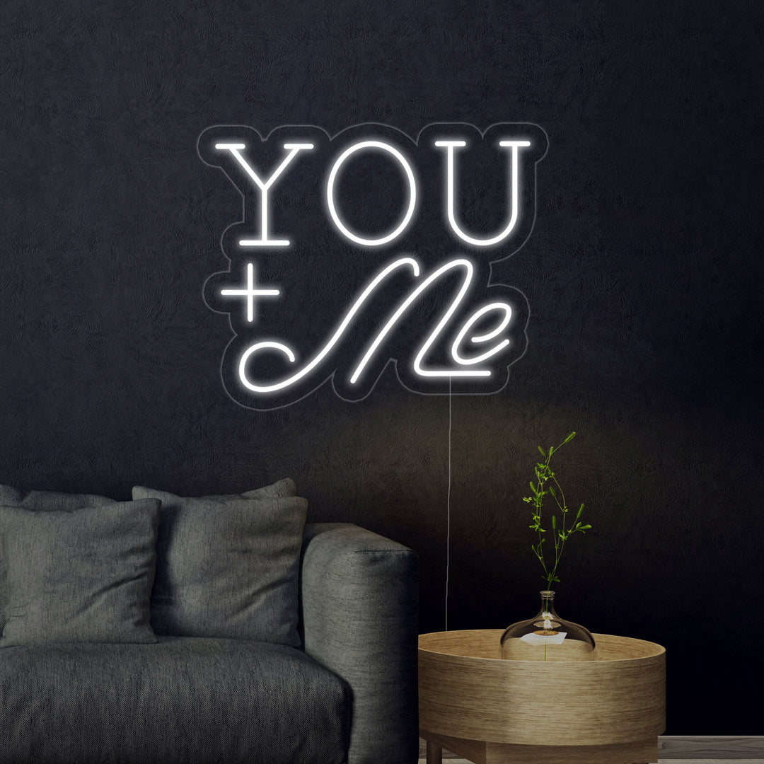"You + Me" Enseigne Lumineuse en Néon