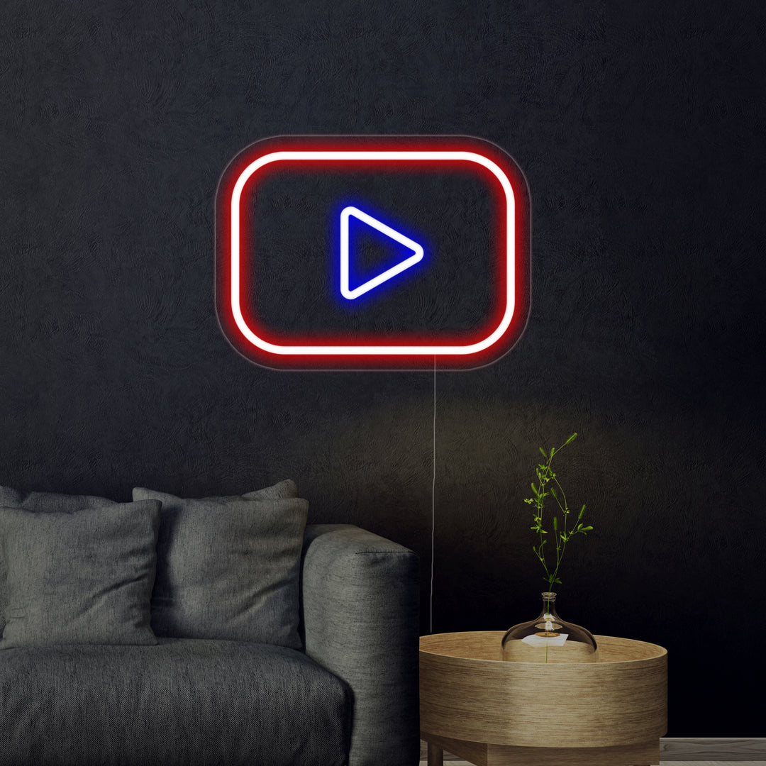 "Logo Youtube" Enseigne Lumineuse en Néon