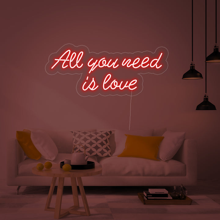 "All You Need Is Love" Enseigne Lumineuse en Néon