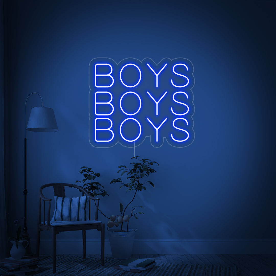 "Boys Boys Boys" Enseigne Lumineuse en Néon