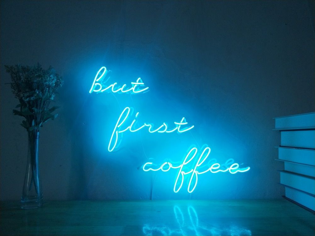 "But First Coffee" Enseigne Lumineuse en Néon