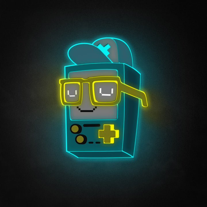 "Personnage de jeu de console portant des lunettes" Neon Like