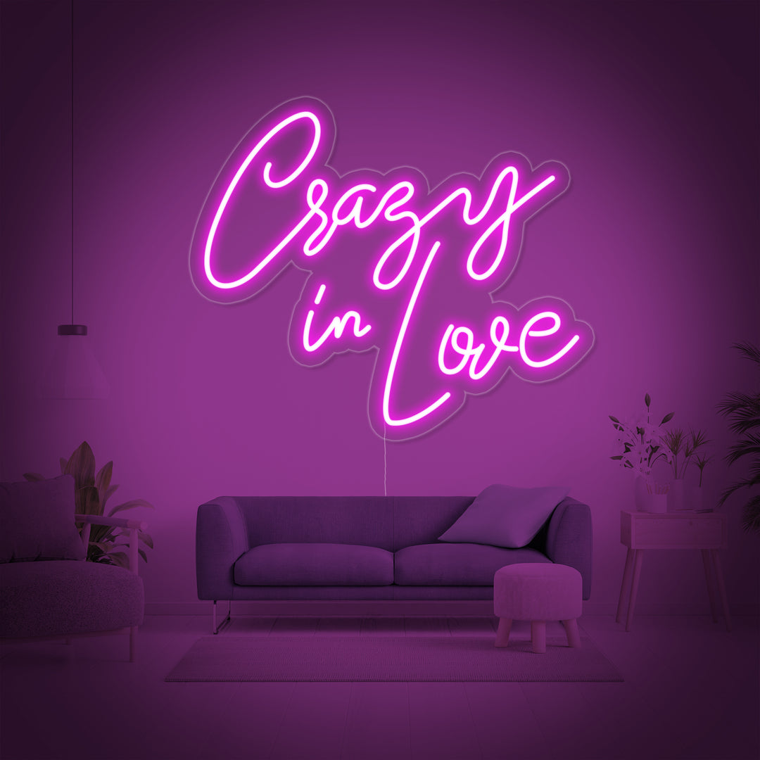 "Crazy In Love Neon" Enseigne Lumineuse en Néon