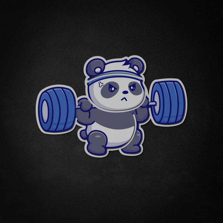 "Barbell de levage de panda mignon, salle de gym, fitness" Neon Like