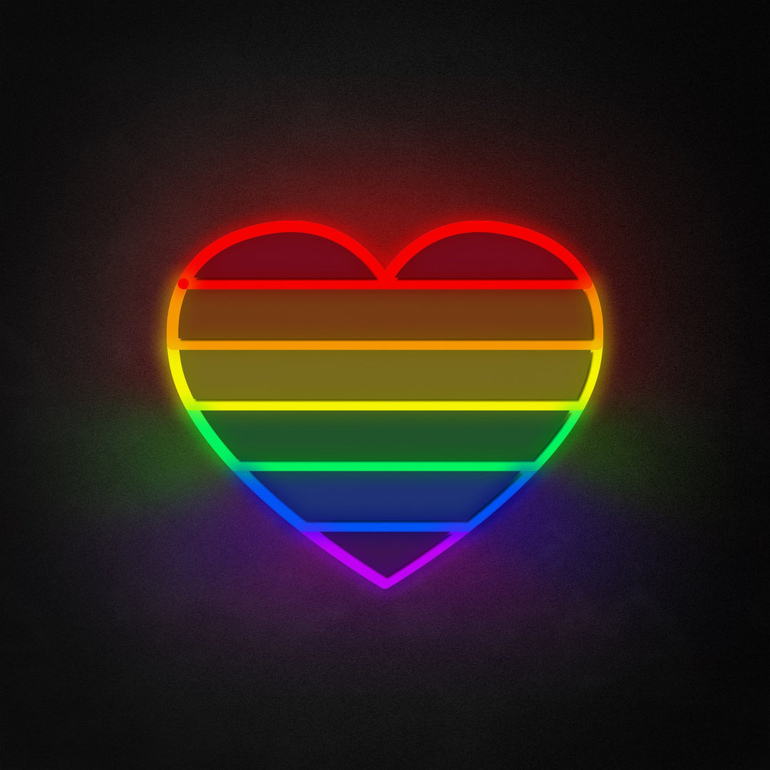 "Gay Pride, forme de coeur" Neon Like