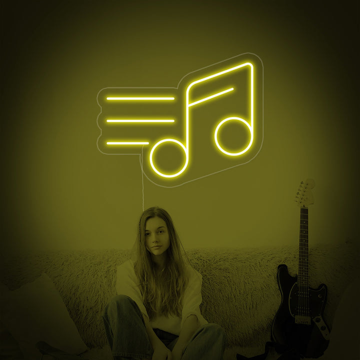 "Note De Musique" Enseigne Lumineuse en Néon
