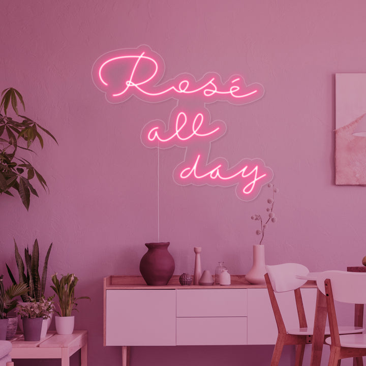 "Rose All Day" Enseigne Lumineuse en Néon