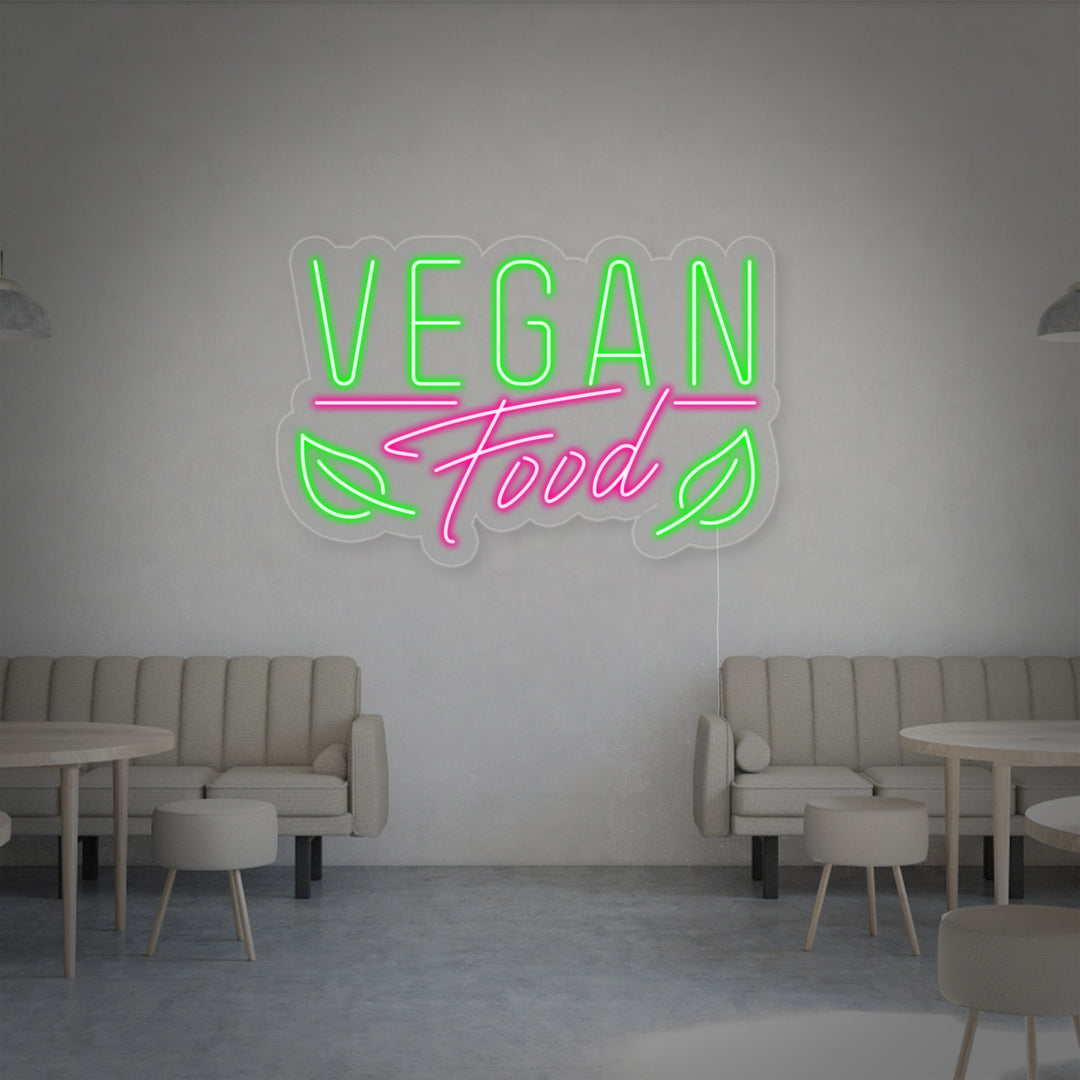 "Vegan Food" Enseigne Lumineuse en Néon